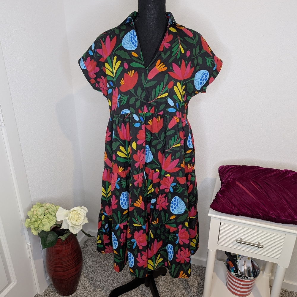 💘 Layerz Clothing Navy Floral Midi Dress